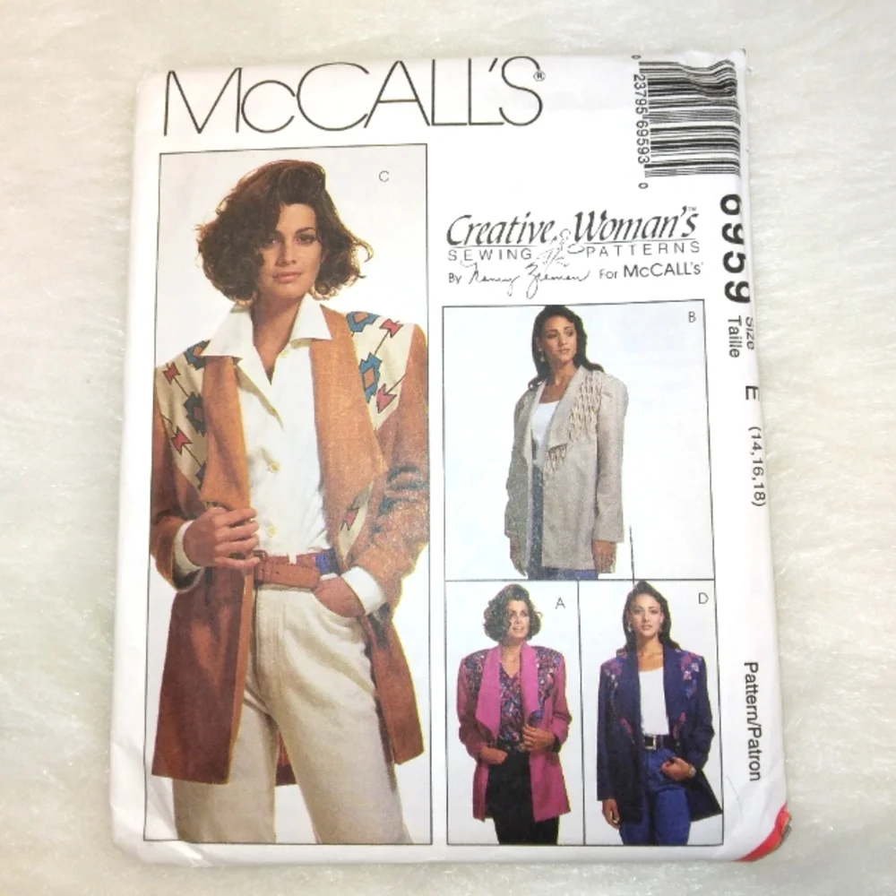 McCall's 6959 Misses unlined jacket Size 14-16-18 Creative Woman's Nancy Zieman
